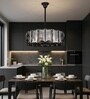 Sovereign Smoke Crystal Drum Chandelier LED Ceiling Light for Dining Room