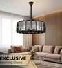Sovereign Smoke Crystal Drum Chandelier LED Ceiling Light for Dining Room