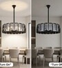 Sovereign Smoke Crystal Drum Chandelier LED Ceiling Light for Dining Room