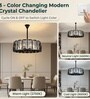 Sovereign Smoke Crystal Drum Chandelier LED Ceiling Light for Dining Room
