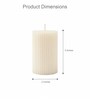 Soy Wax Pillar Candle Ribbed Vanilla Scented Pillar Candles Candle Off White, Set of 3