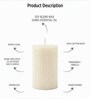 Soy Wax Pillar Candle Ribbed Vanilla Scented Pillar Candles Candle Off White, Set of 3