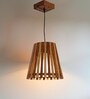 Soyuz Beige & Brown Solid Wood Single Hanging Light