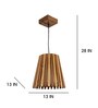 Soyuz Beige & Brown Solid Wood Single Hanging Light