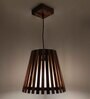 Soyuz Beige & Brown Solid Wood Single Hanging Light