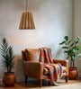 Soyuz Beige & Brown Solid Wood Single Hanging Light