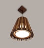 Soyuz Beige & Brown Solid Wood Single Hanging Light
