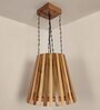 Soyuz Beige & Brown Solid Wood Single Hanging Light