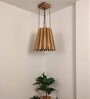 Soyuz Beige & Brown Solid Wood Single Hanging Light