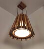 Soyuz Beige & Brown Solid Wood Single Hanging Light