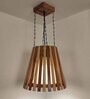 Soyuz Beige & Brown Solid Wood Single Hanging Light