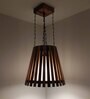 Soyuz Beige & Brown Solid Wood Single Hanging Light