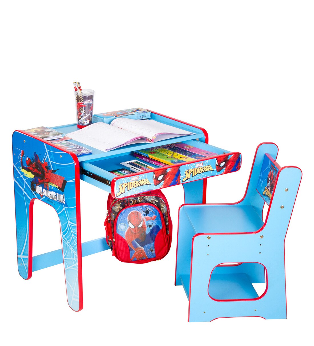 Buy Spiderman Theme Desk & Chair with Adjustable Height Feature by Yipi ...