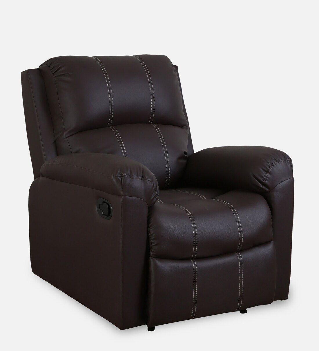 Buy Spino Leatherette Manual 1 Seater Recliner in Brown Colour Online
