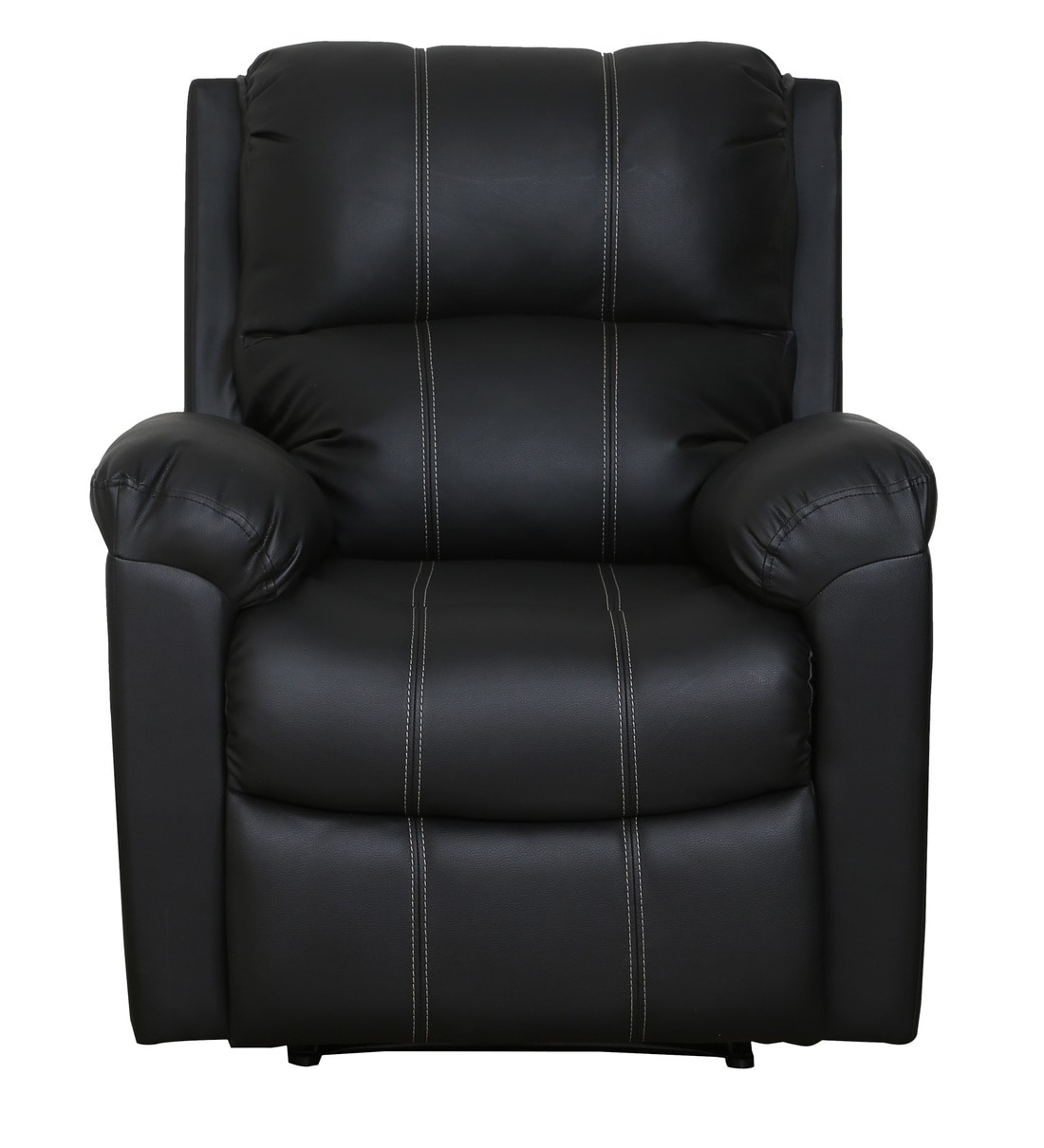 Buy Spino Leatherette Manual 1 Seater Recliner in Black Colour Online