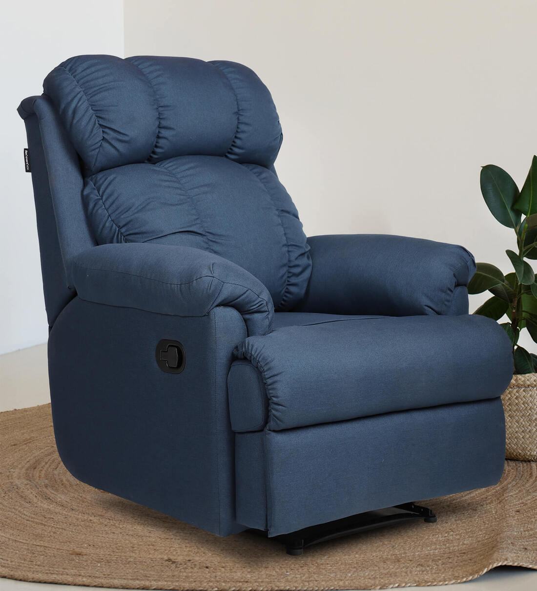 Buy Spoy Leather Manual 1 Seater Recliner in Blue Colour at 17 OFF by