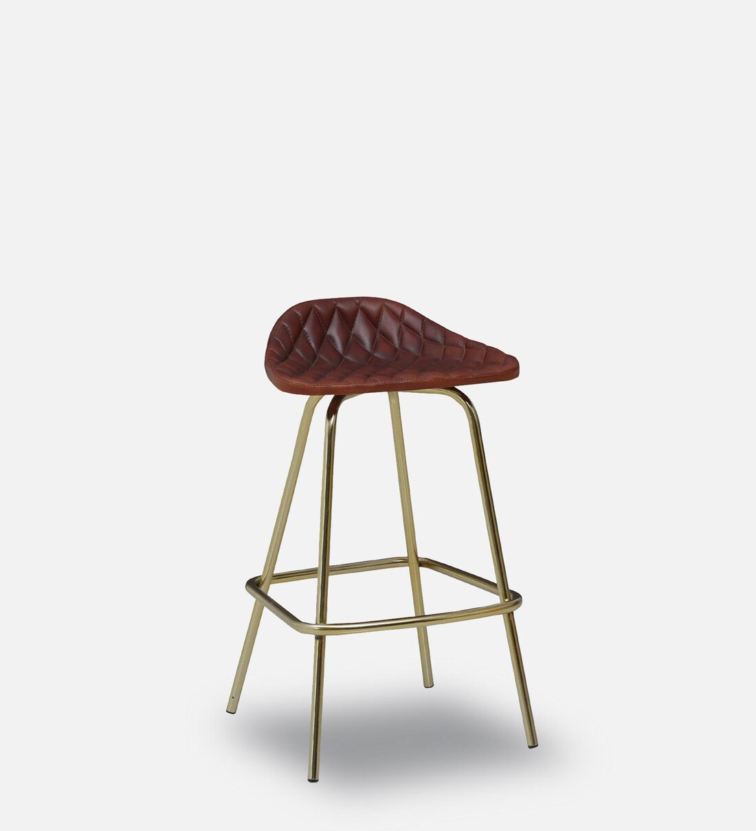 Buy Springfield Leather Bar Stool In Matte Gold Finish By Bohemiana