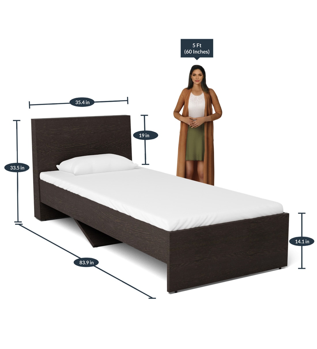 Buy Spruce Single Bed in Rich Finish by Durian Online Modern Single