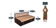 Spike Queen Size Pull-Out Sofa Cum Bed with Storage & Mattress in Beige Colour