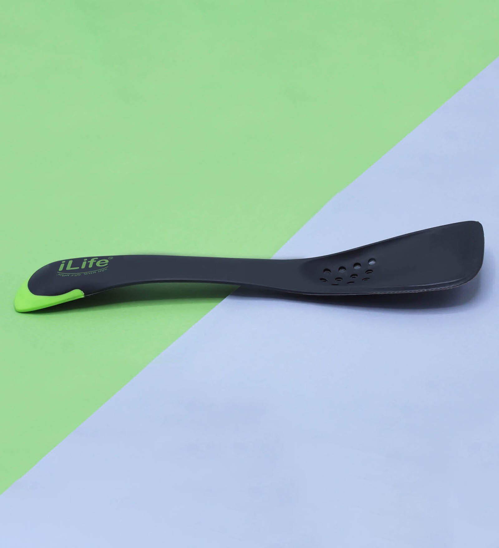 Space Saving Black & Green Nylon Cooking Spatula