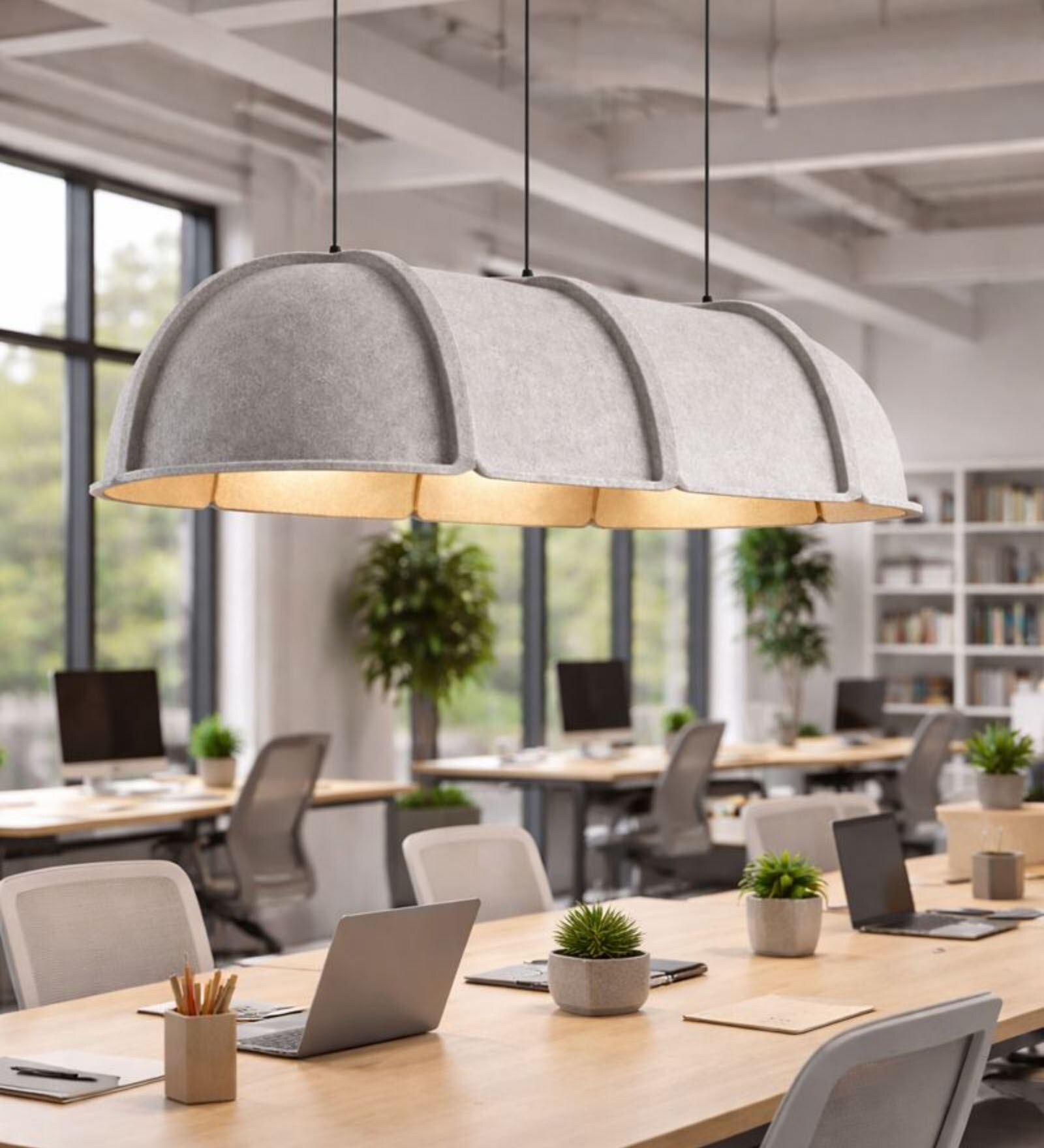 Space Ship   Grey  Luxury Acoustic Pendant Light (4 ft