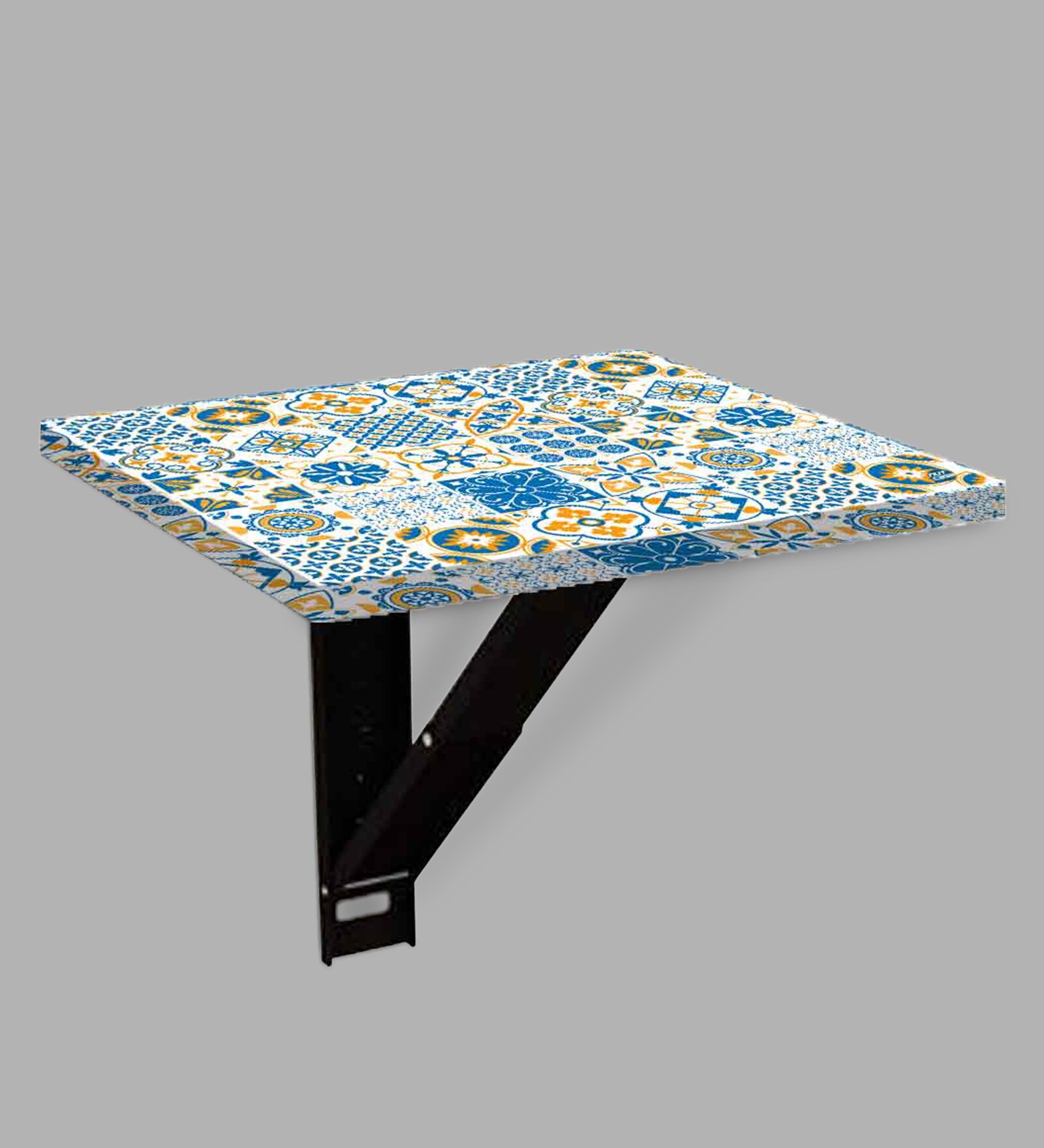 Spanish Tiles Wall Mounted Bedside Table with Digital Print