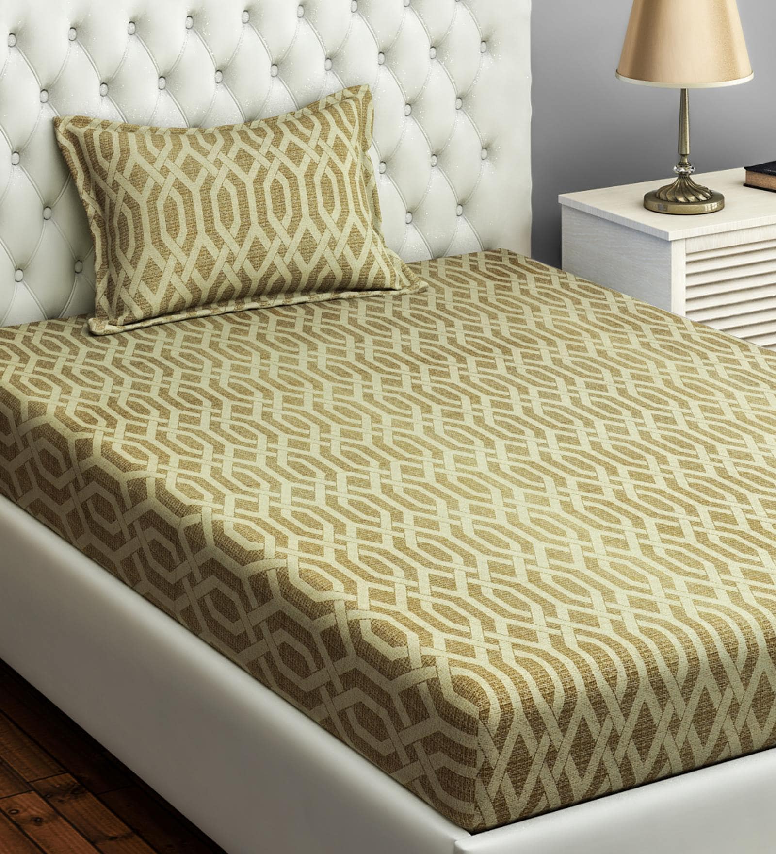 Sparkle 100% Cotton 144TC Single Bedsheet with 1 Pillow Cover