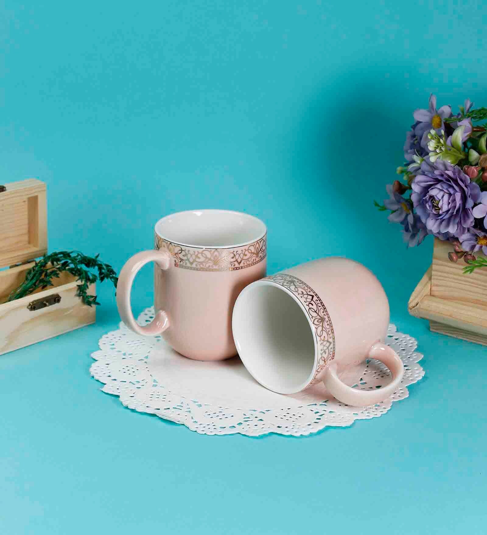 Buy Sparkle 200 ml Pink Porcelain Tea Cup (Set of 2) by Vola at 32 OFF