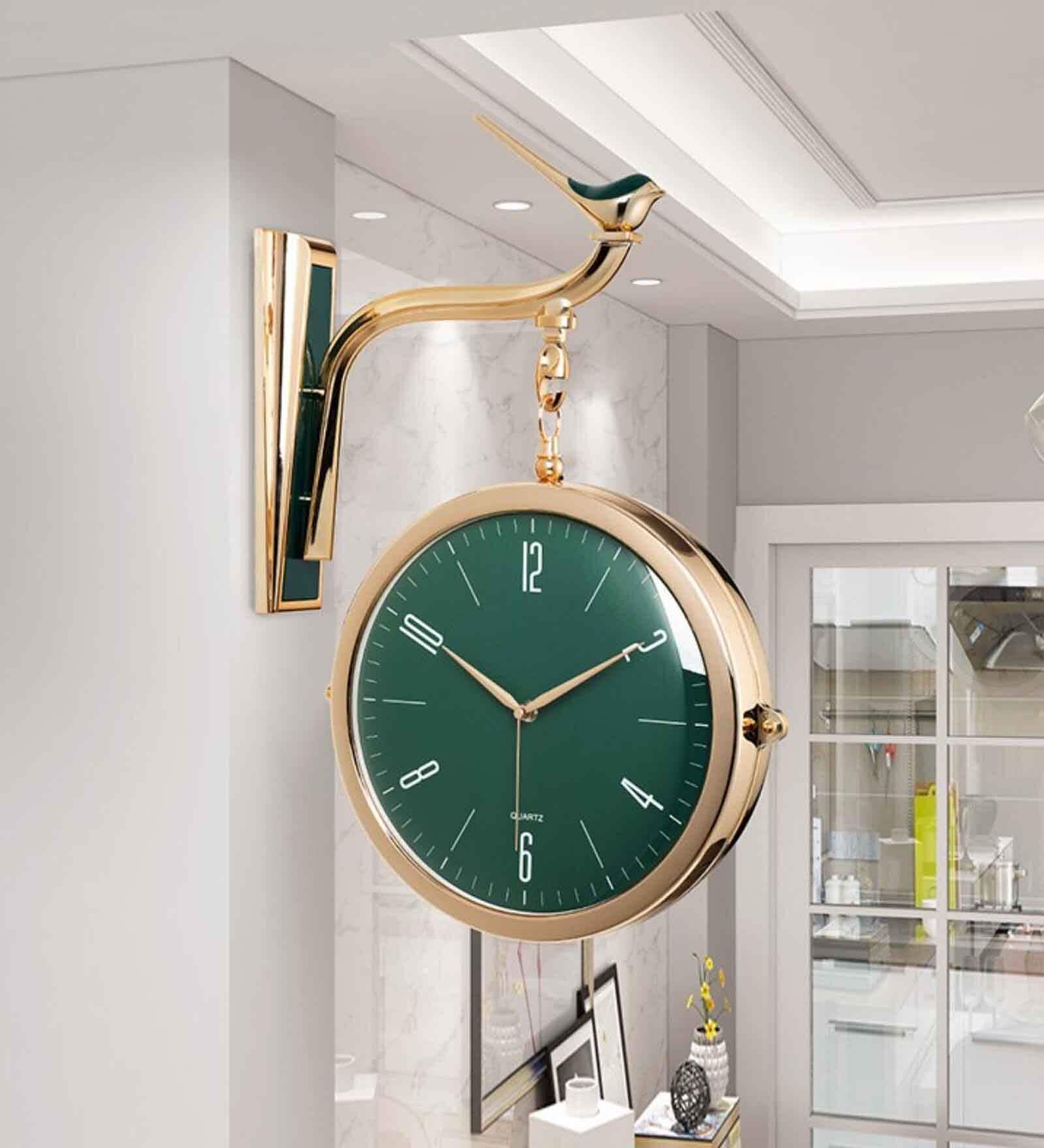 Green Plastic Double Sided Platform Clock