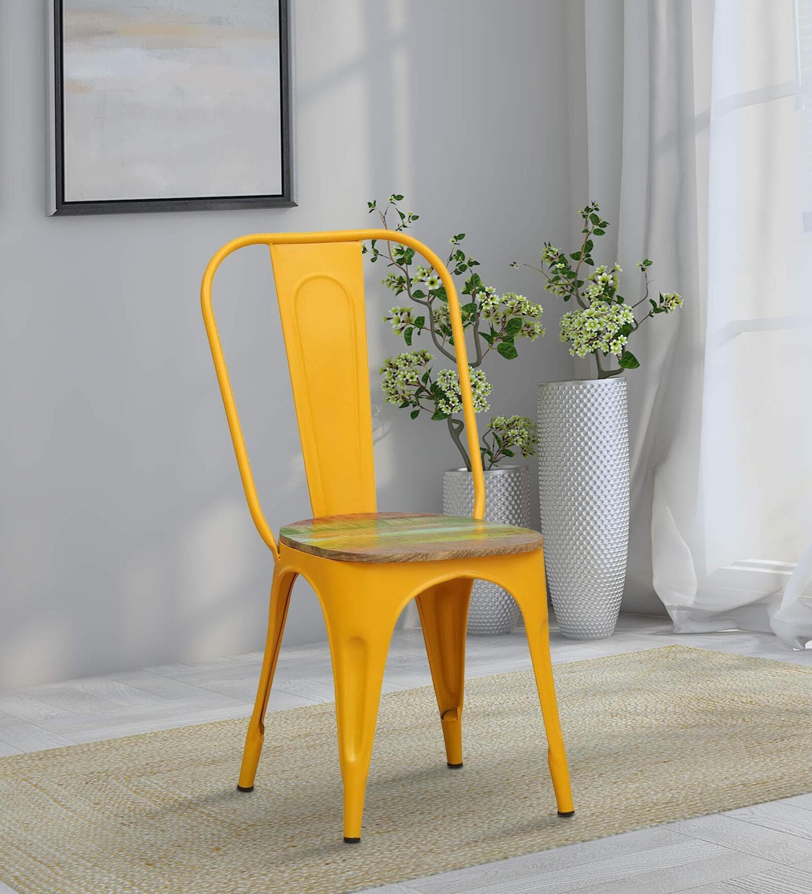 Spaulding Metal Iconic Chair in Yellow Colour