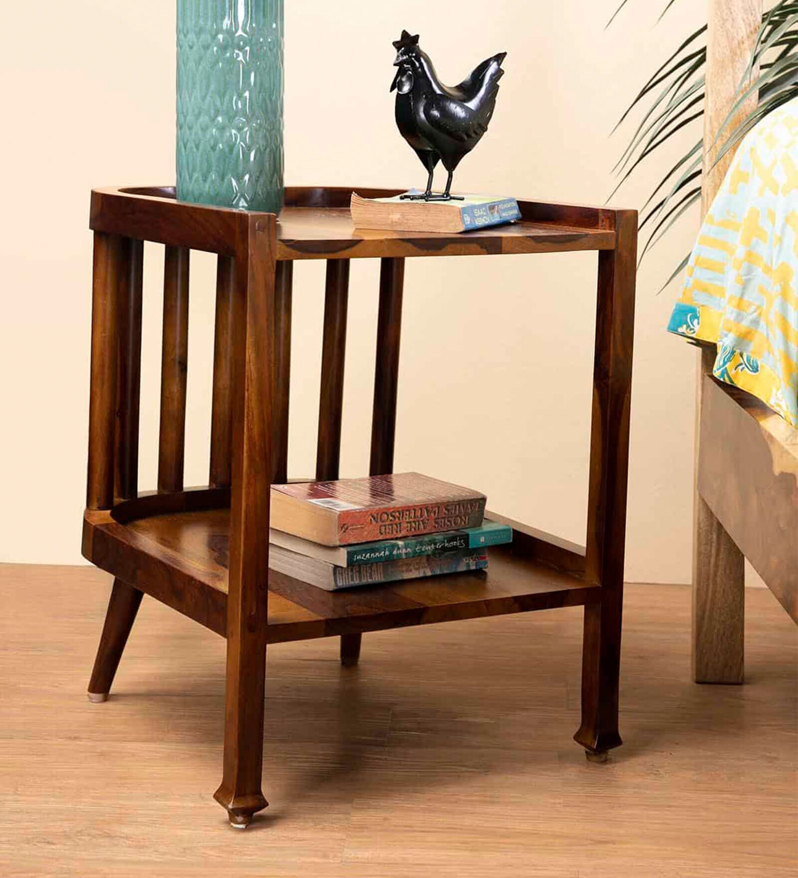 Spindle End Table In Natural Finish