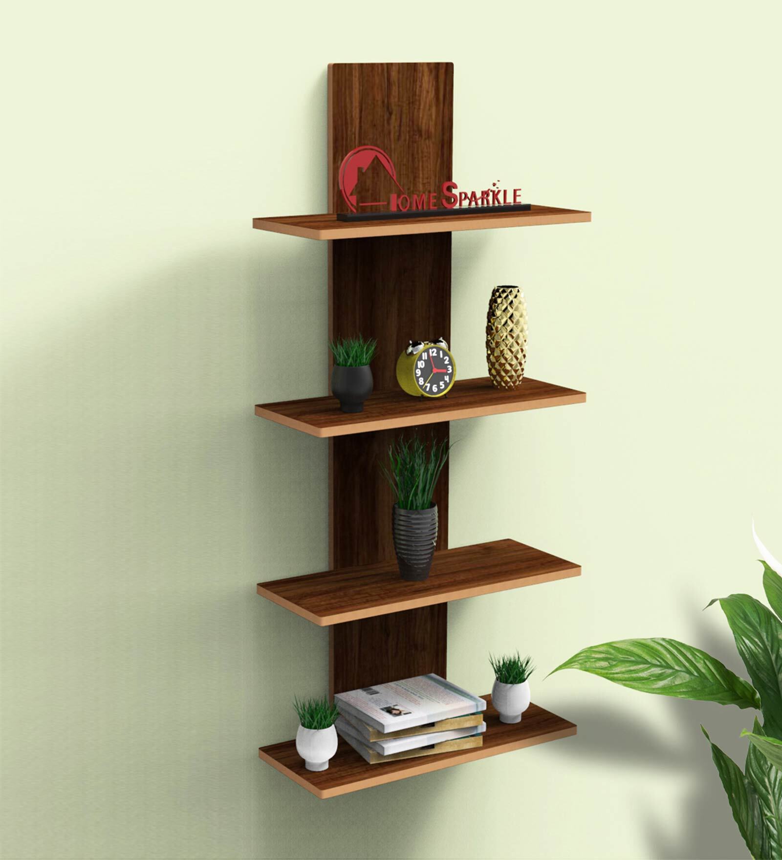 Buy Spine Floating Mdf Wall Shelf In Brown at 28% OFF by Home Sparkle ...