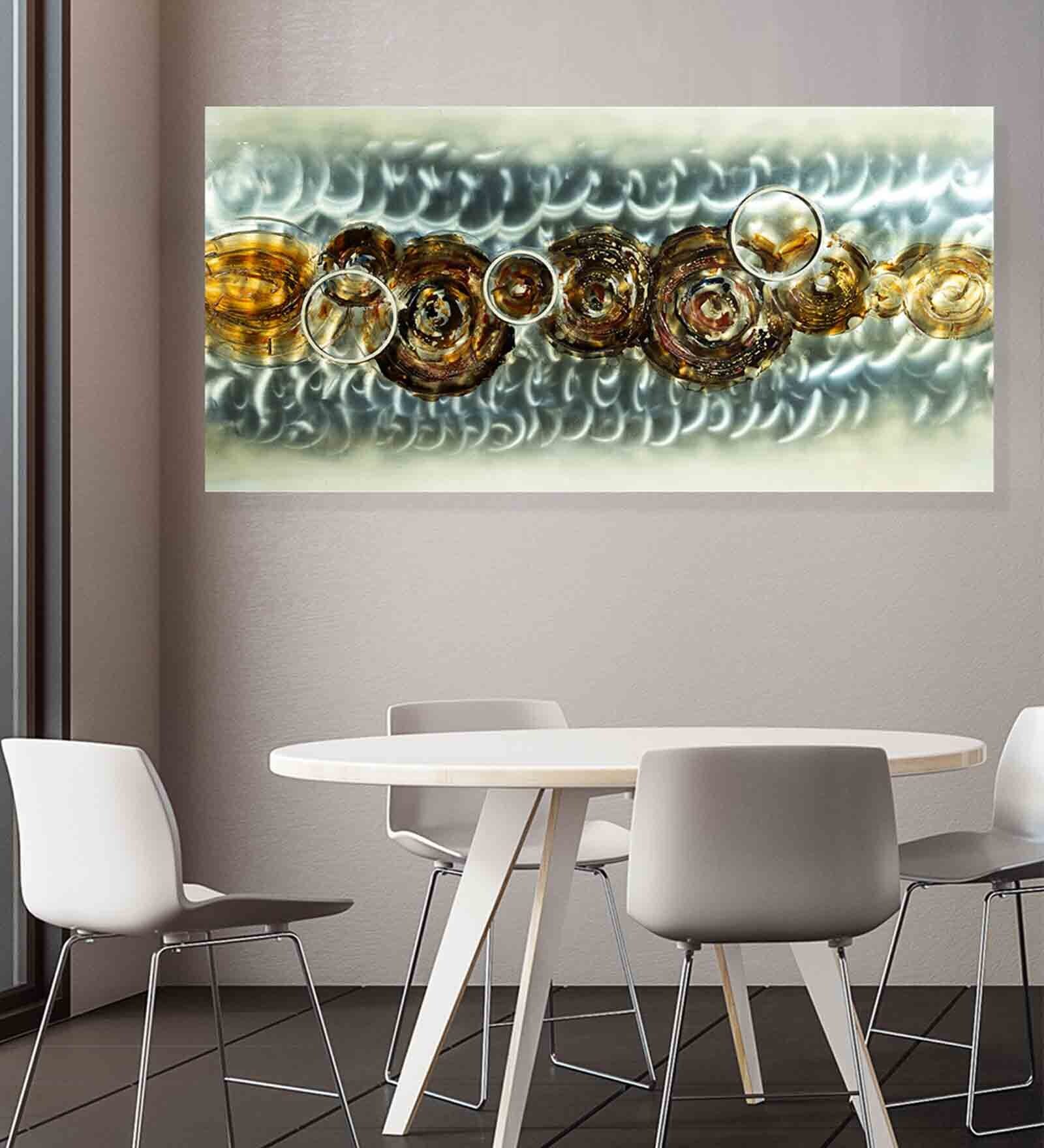 Spiral Embossed Original Painting On Metal Sheet