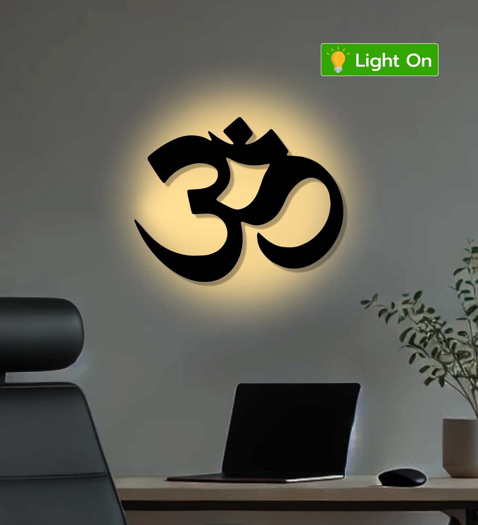 Spiritual Om Peaceful Symbol Metal Art Wall Decor