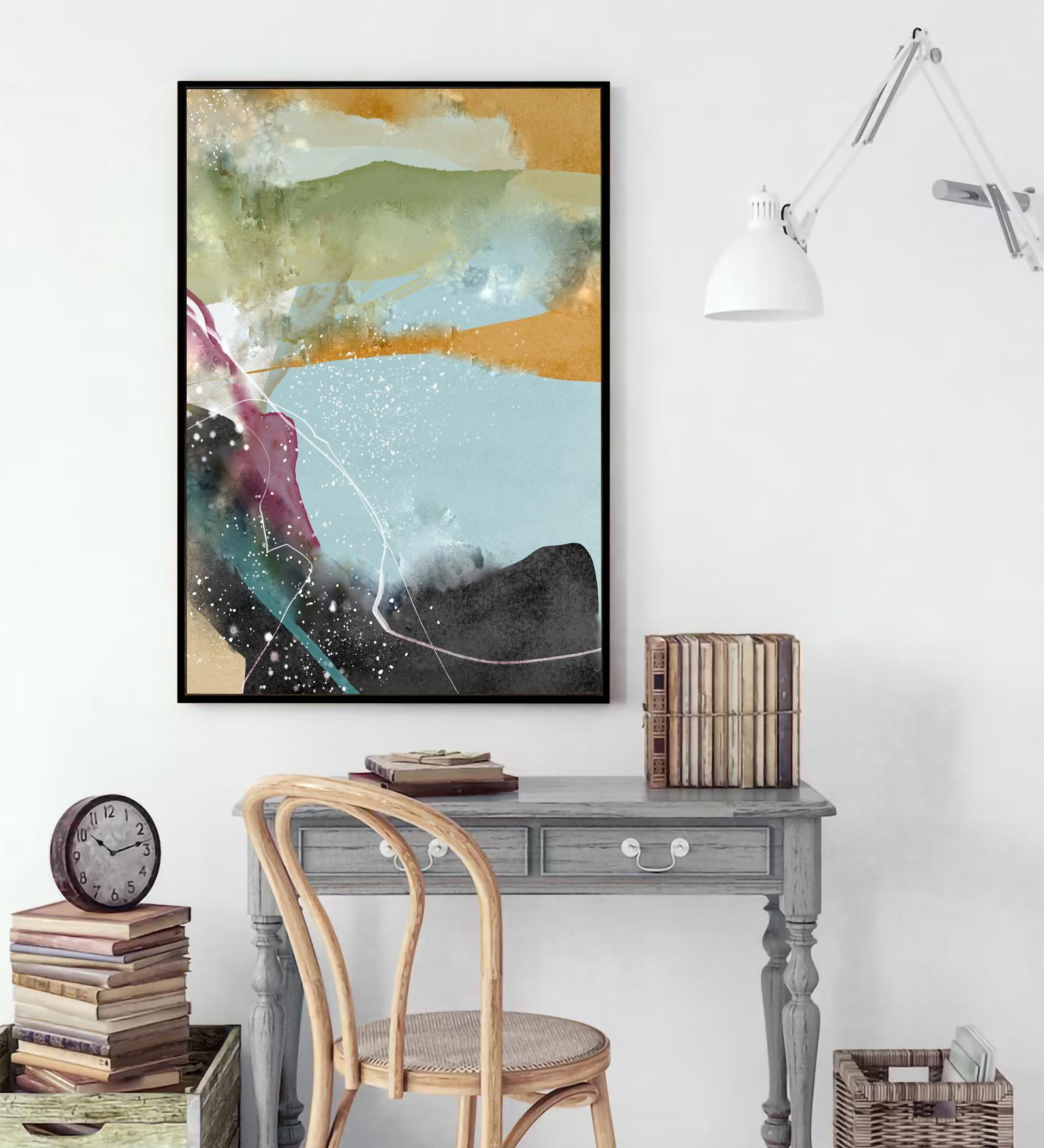 Splash Multicolour Synthetic Wood Wall Art