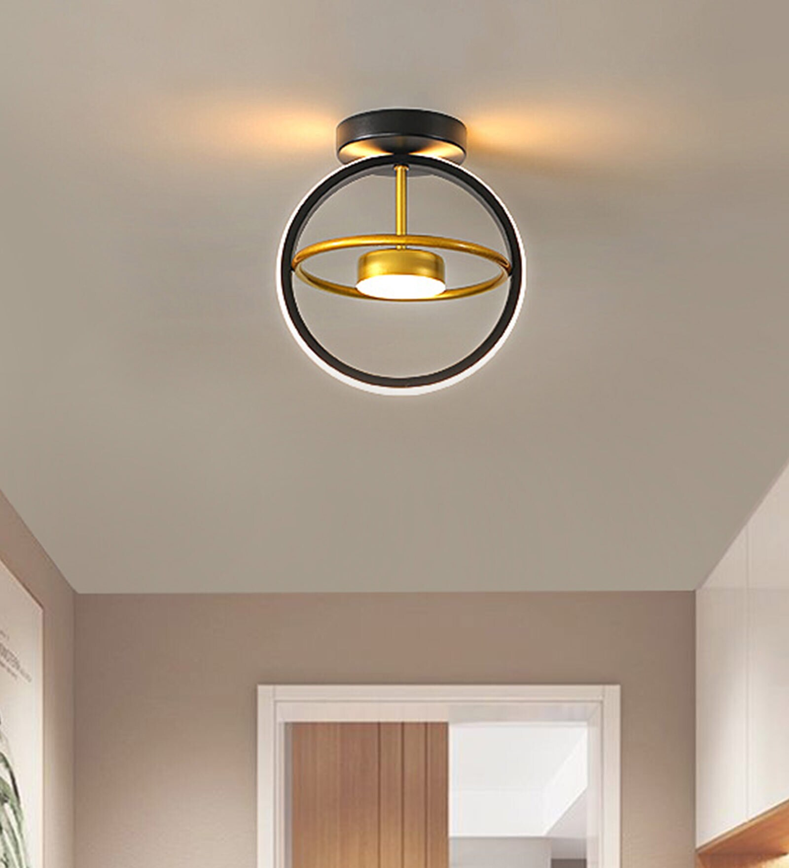 Spotter Black Round LED Ceiling Light