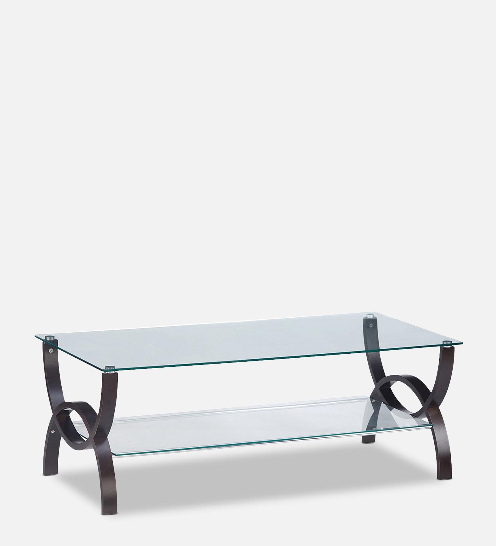 Spring Glass Center Table in Wenge Colour