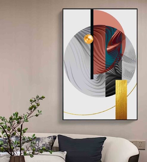 Space Inkjet Multicolour Engineered Wood Framed Canvas Wall Painting