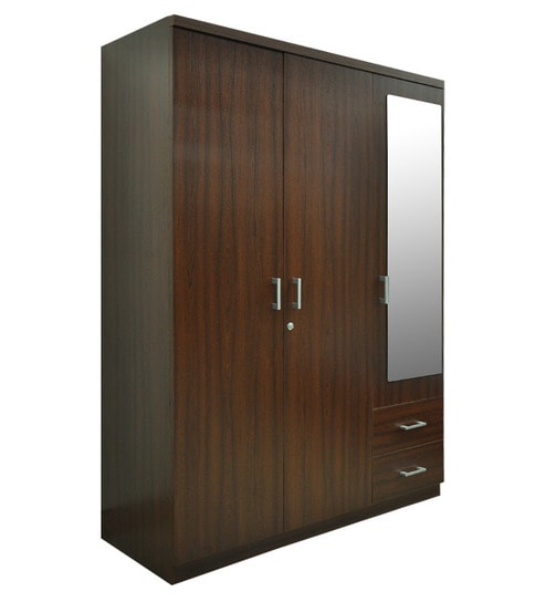 Buy Spacewood Kosmo Value Three Door Dresser Wardrobe With Mirror