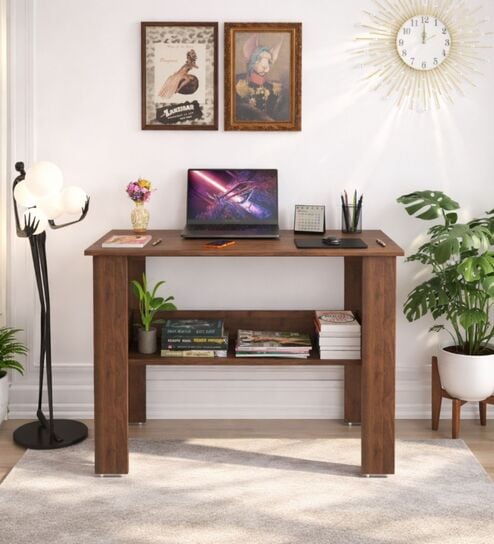 Spacio Study Desk In Columbian walnut Finish