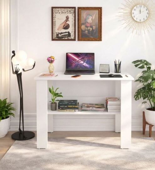 Spacio Study Desk In White Finish