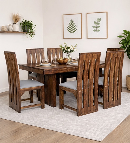 Speyer Sheesham Wood 6 Seater Dining Set In Provinical Teak Finish