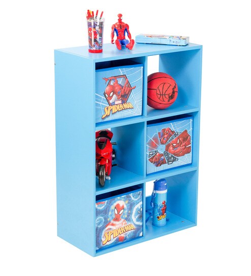 Spiderman Kids 4-Tier Storage Cabinet – Green Cartoon Organizer