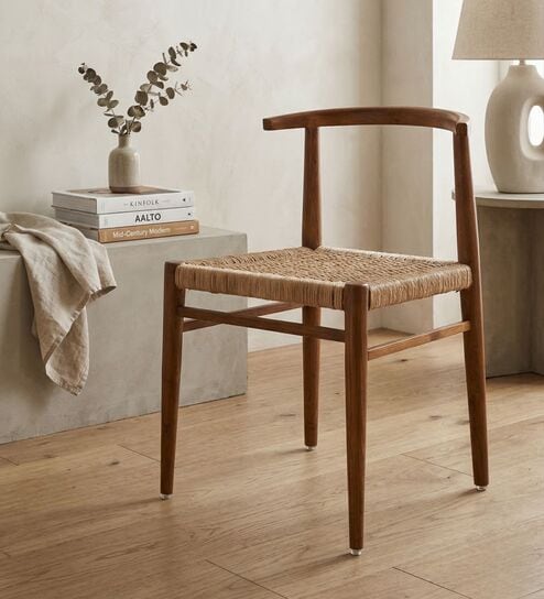 Spine Dining Chair In Natural Teak Finish
