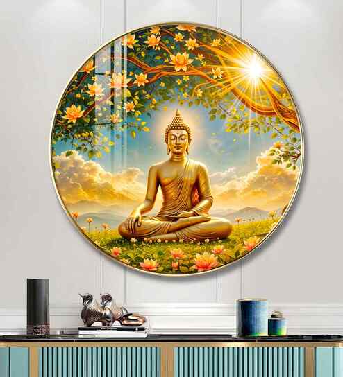 Spiritual Buddha Acrylic Round Wall Art