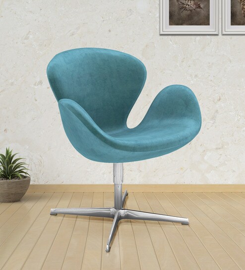 Splendid Lounge Chair In Light Blue Colour By Workspace Interio