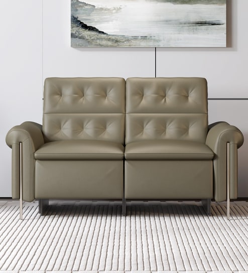 Splendor Motorised Leather 2 Seater Recliners With Usb & Type C Charging Ports In Green Color