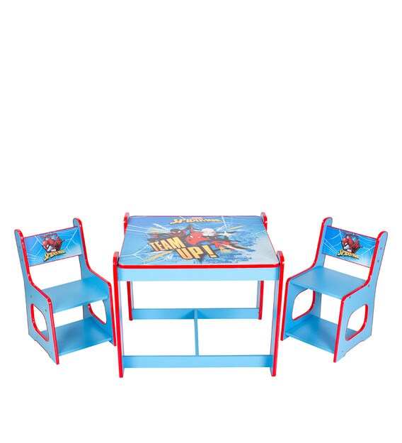 Buy Spiderman Themed Activity Table with 2 Chairs in Blue Colour by ...