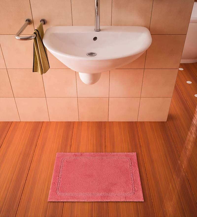 Buy Elan Safari Rose Red Polyester 24x16 INCH Bath Rug by ...