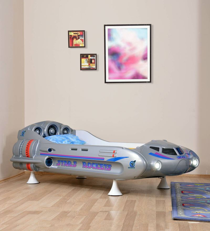 Buy Spaceship Car Bed In Grey Colour By YiPi Online Online Kids Beds